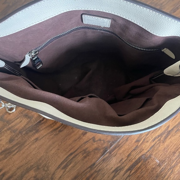 White Monogram Perforated Leather Shoulder Bag - Picture 6 of 14